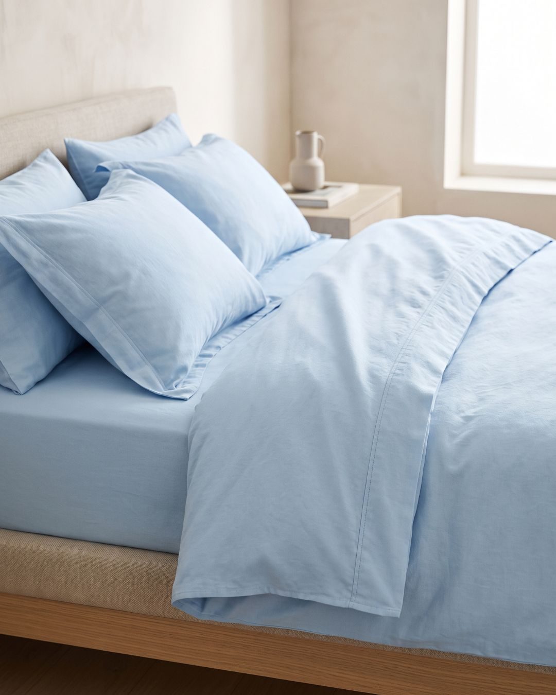 Linge de lit en percale de coton 80 fils